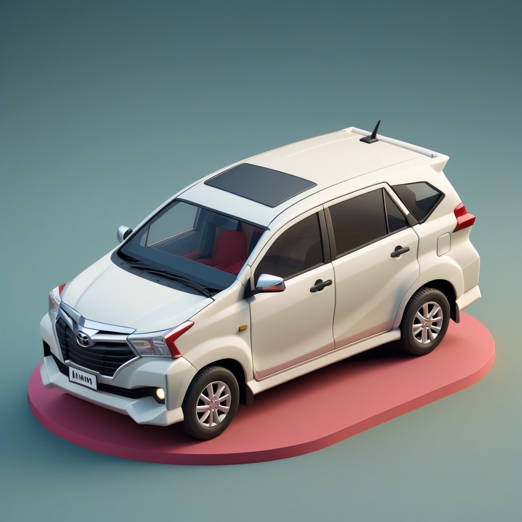 cute 3D isometric model of a toyota avanza | blender render engine niji 5 style expressive,3d isometric,3d style,