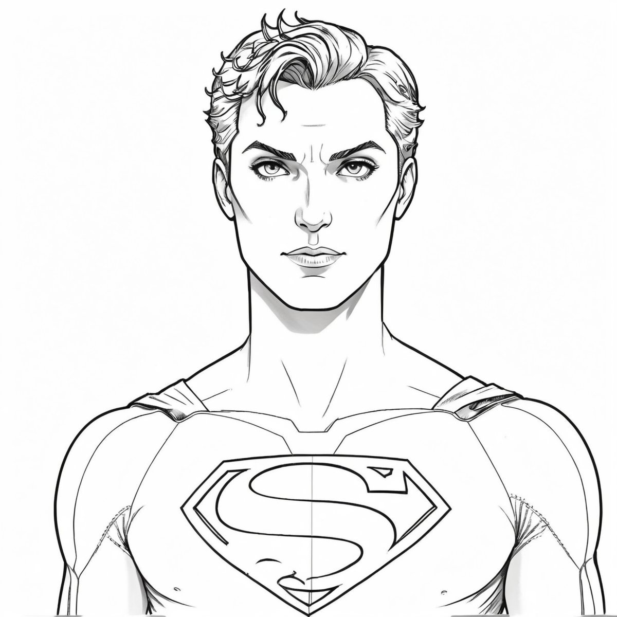 coloring book, bold line art. White and black minimalistic draw coloring page for superman. Defined lines. Clean Drawn. Vector, Coloring Page, Bold line art, Coloring Book, Outline, Coloring, Coloring Sheet, Coloring Book, Coloring Page, Black and white, illustration, Draw, drwbk coloring book drawing