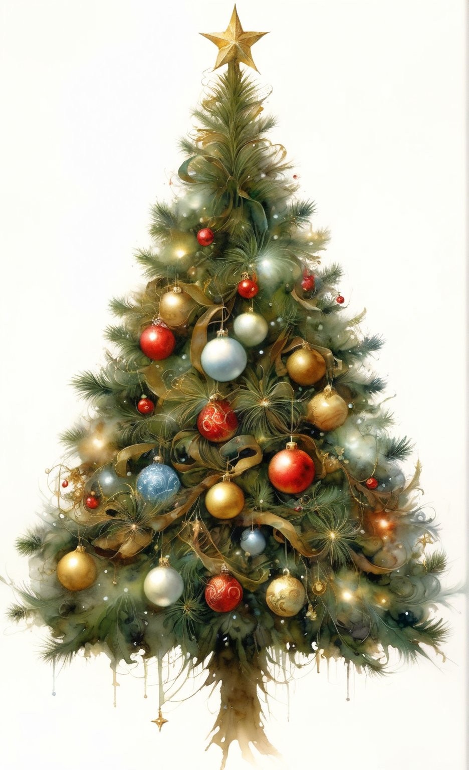 photorealistic illustration of Christmas tree,  (art by Brian Froud),  (standing) by レオナルドくま on Tensor.Art