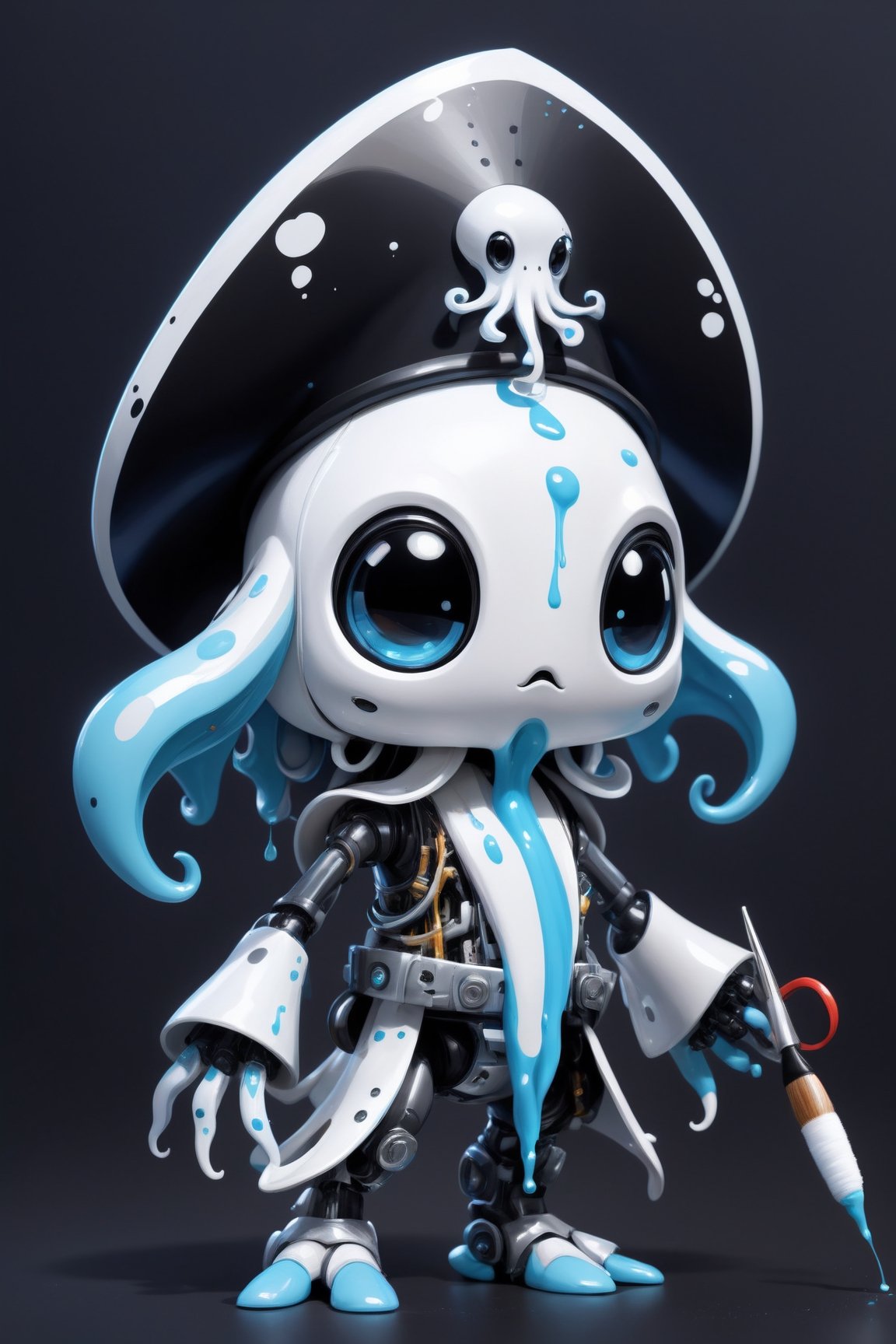 cute robo character of (squid),  a mascot for tensor.art,  cubby by レオナルドくま on Tensor.Art