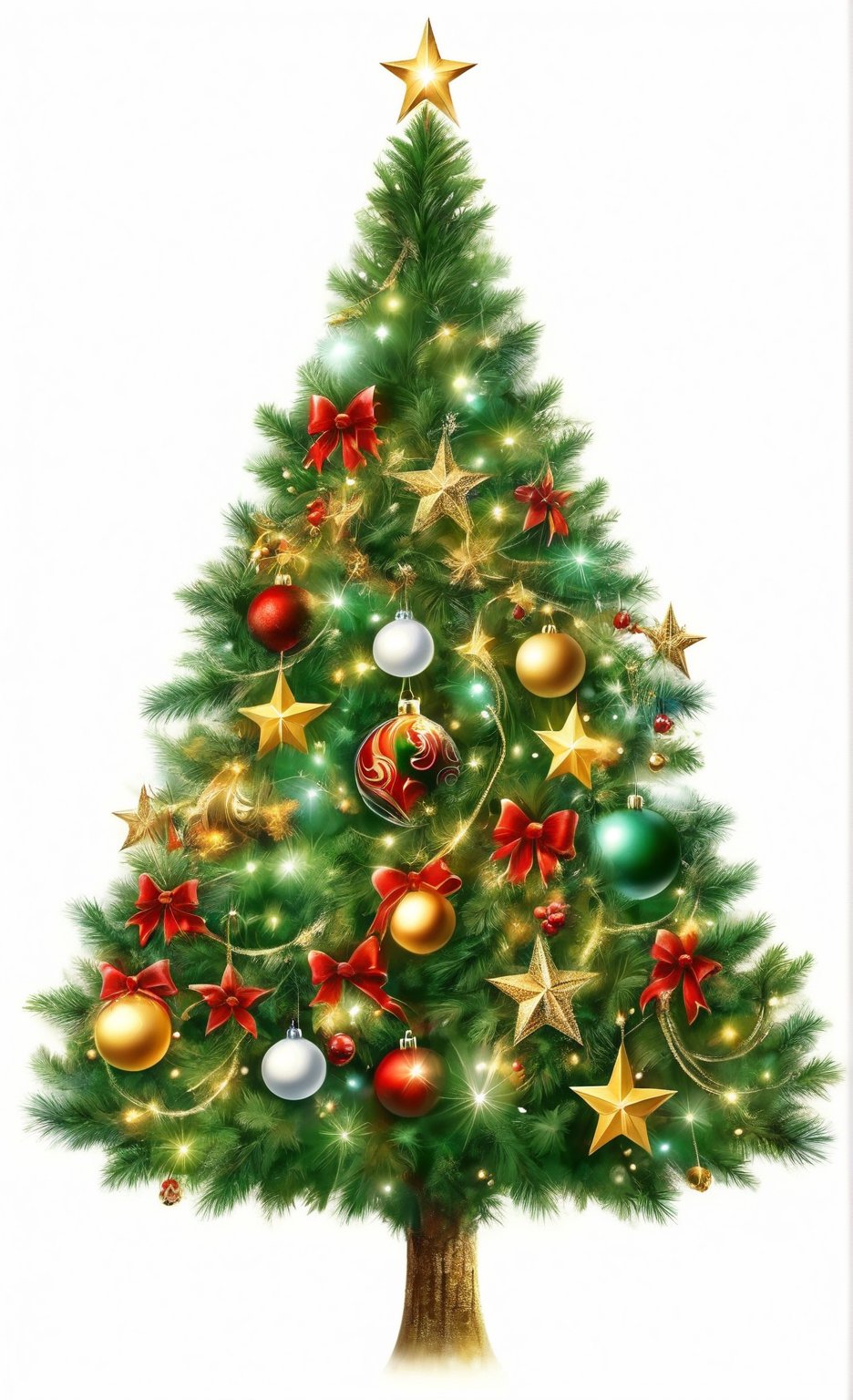 generate images of Christmas tree,  star on top of the tree,  Christmas motif ornaments by レオナルドくま on Tensor.Art