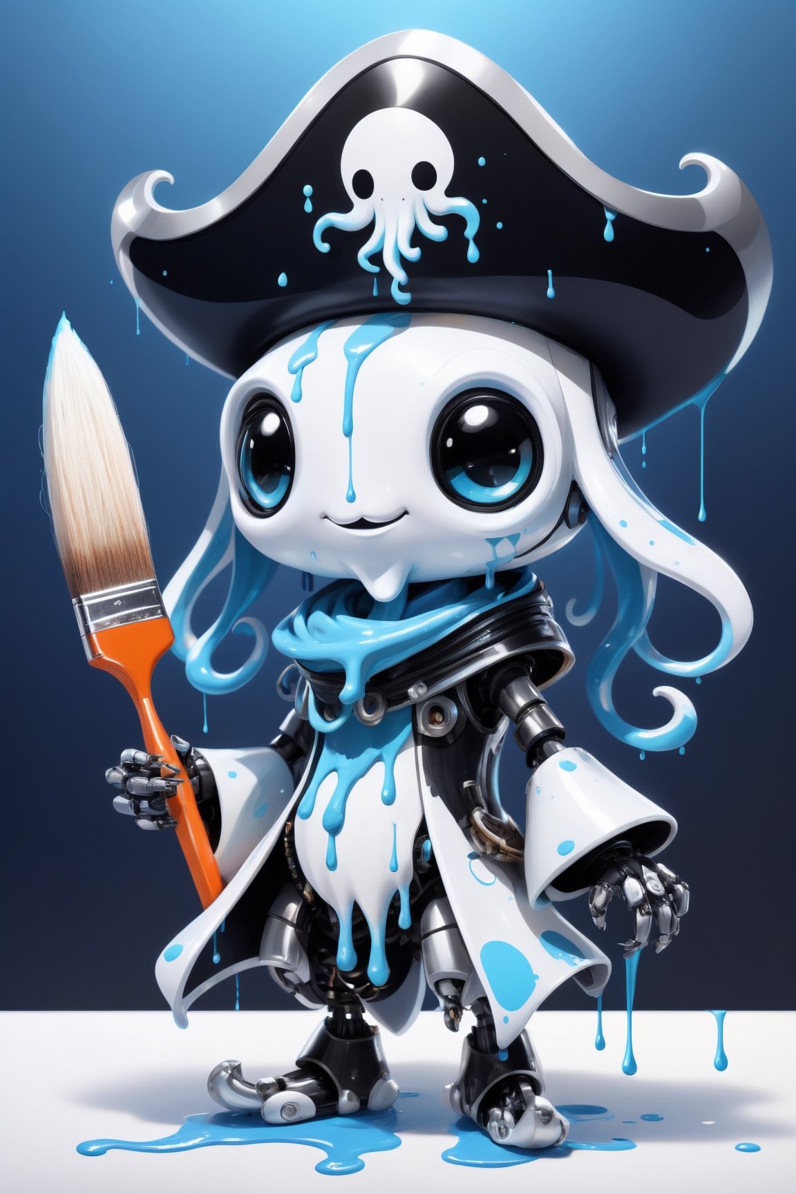 cute robo character of (squid),  a mascot for tensor.art,  cubby by レオナルドくま on Tensor.Art