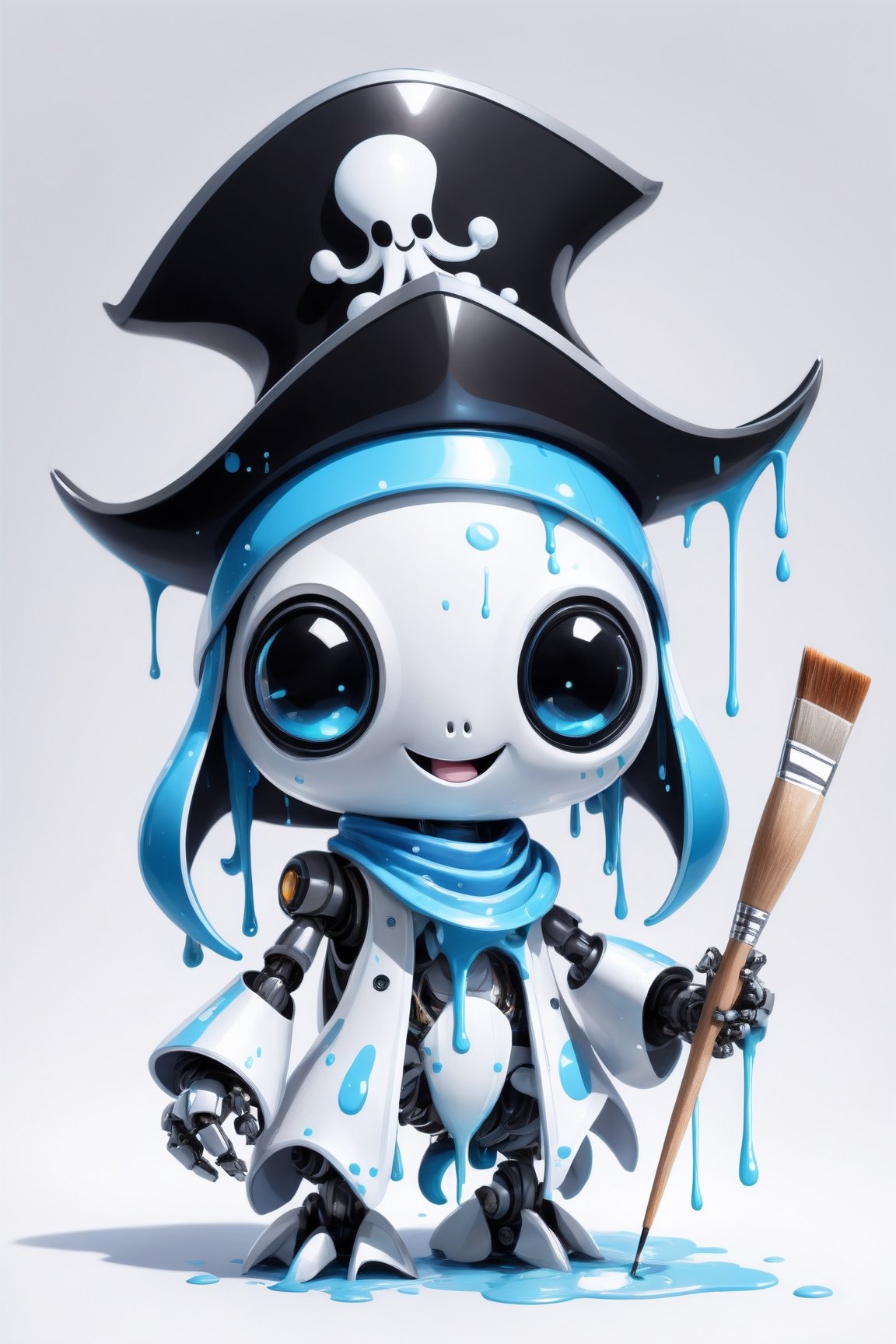 cute robot character of (squid),  a mascot for tensor.art,  cubby by レオナルドくま on Tensor.Art