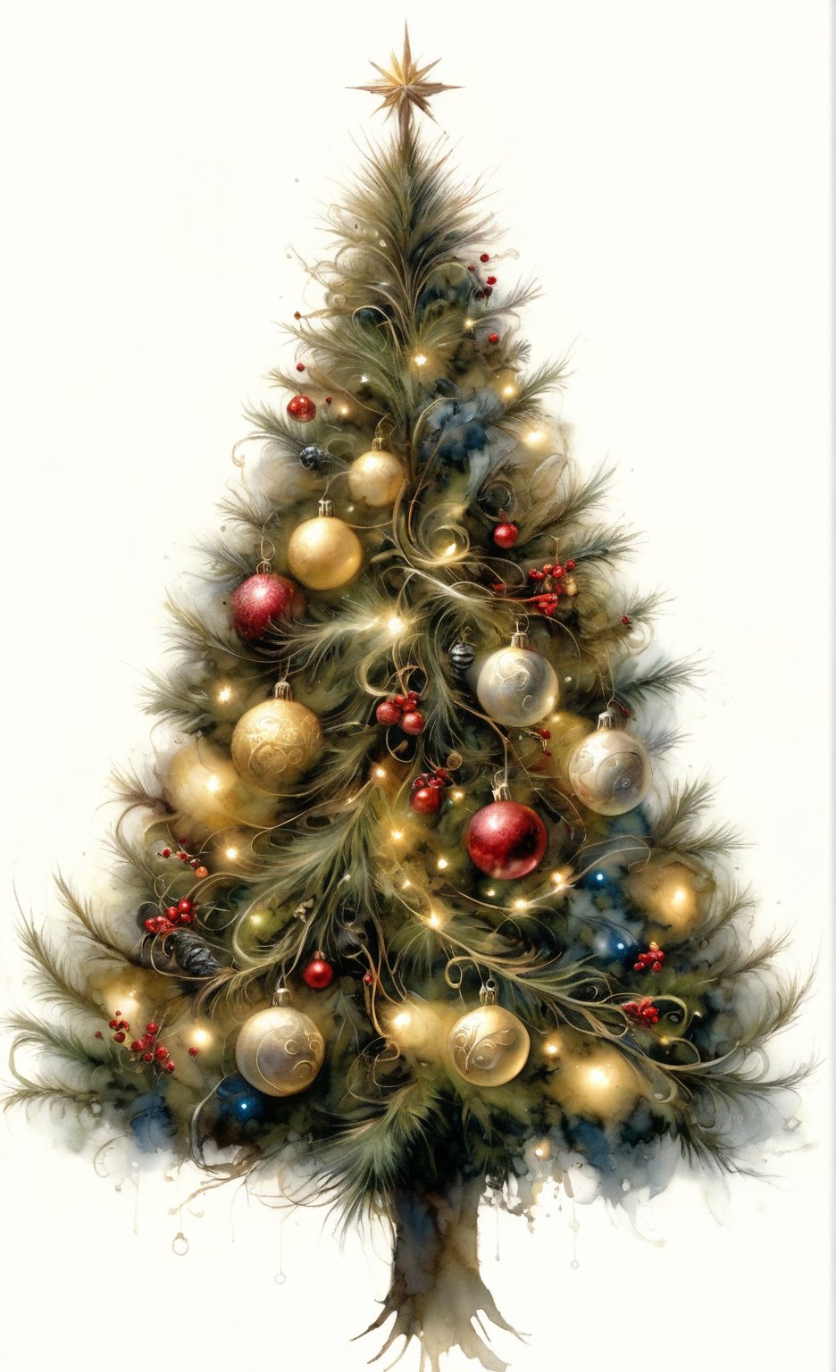photorealistic illustration of Christmas tree,  (art by Brian Froud),  (standing) by レオナルドくま on Tensor.Art