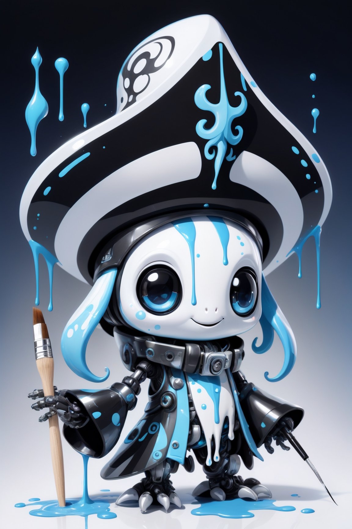 cute robo character of (squid),  a mascot for tensor.art,  cubby by レオナルドくま on Tensor.Art