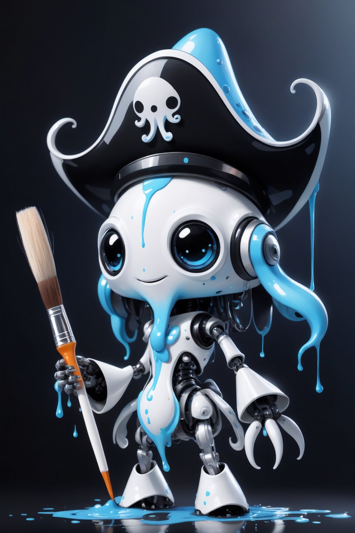 cute robot character of (squid),  a mascot for tensor.art,  cubby by レオナルドくま on Tensor.Art
