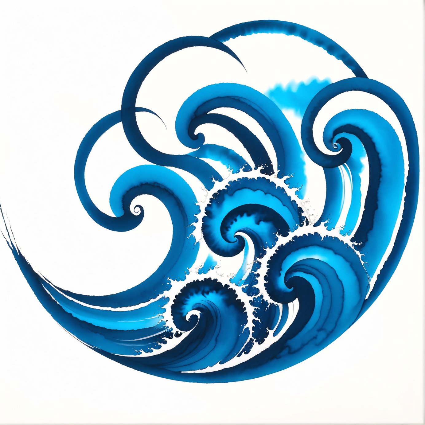 photorealistic ink art of waves,  highly detailed waves,  score_9 by レオナルドくま on Tensor.Art