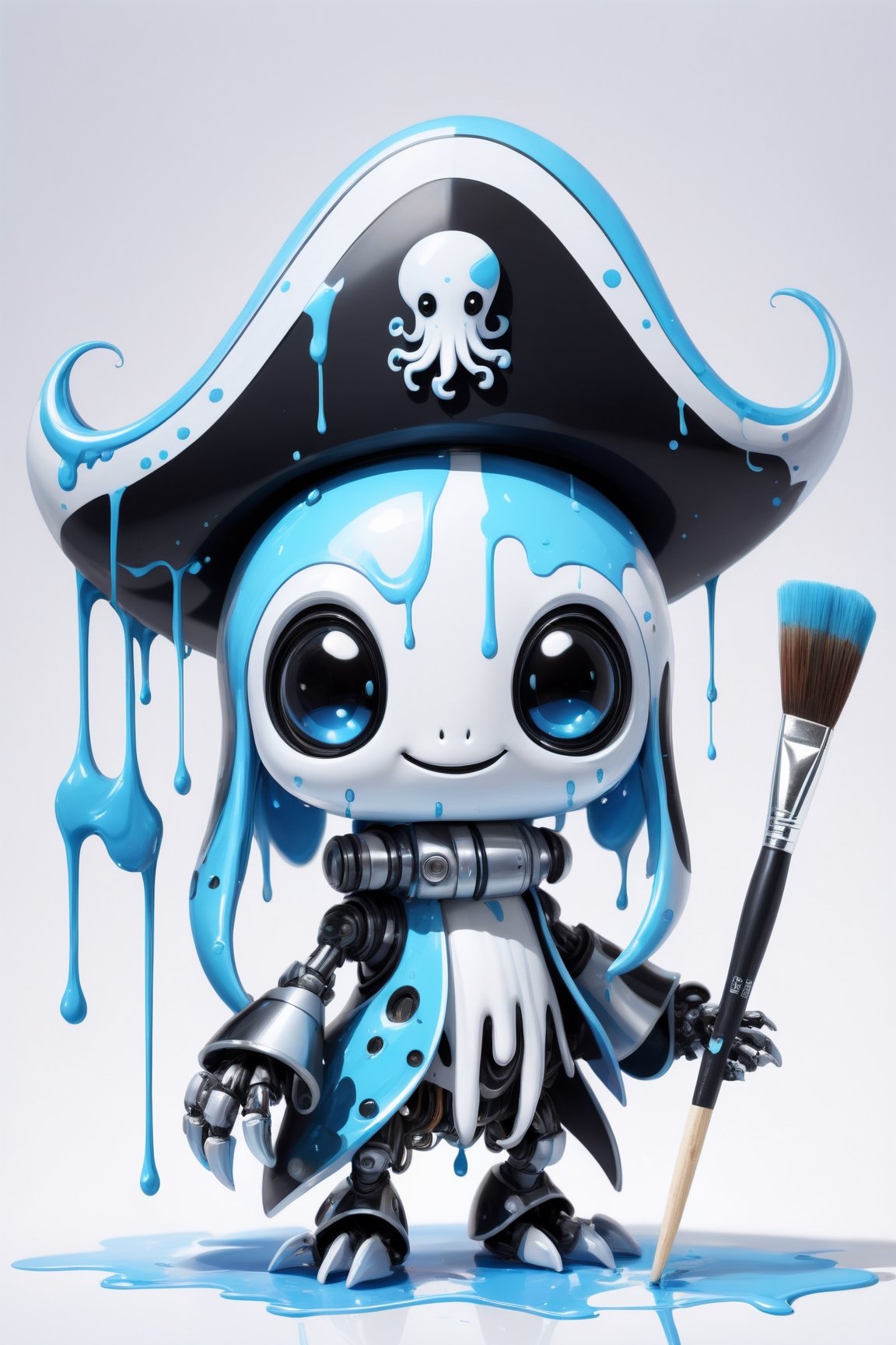 cute robo character of (squid),  a mascot for tensor.art,  cubby by レオナルドくま on Tensor.Art