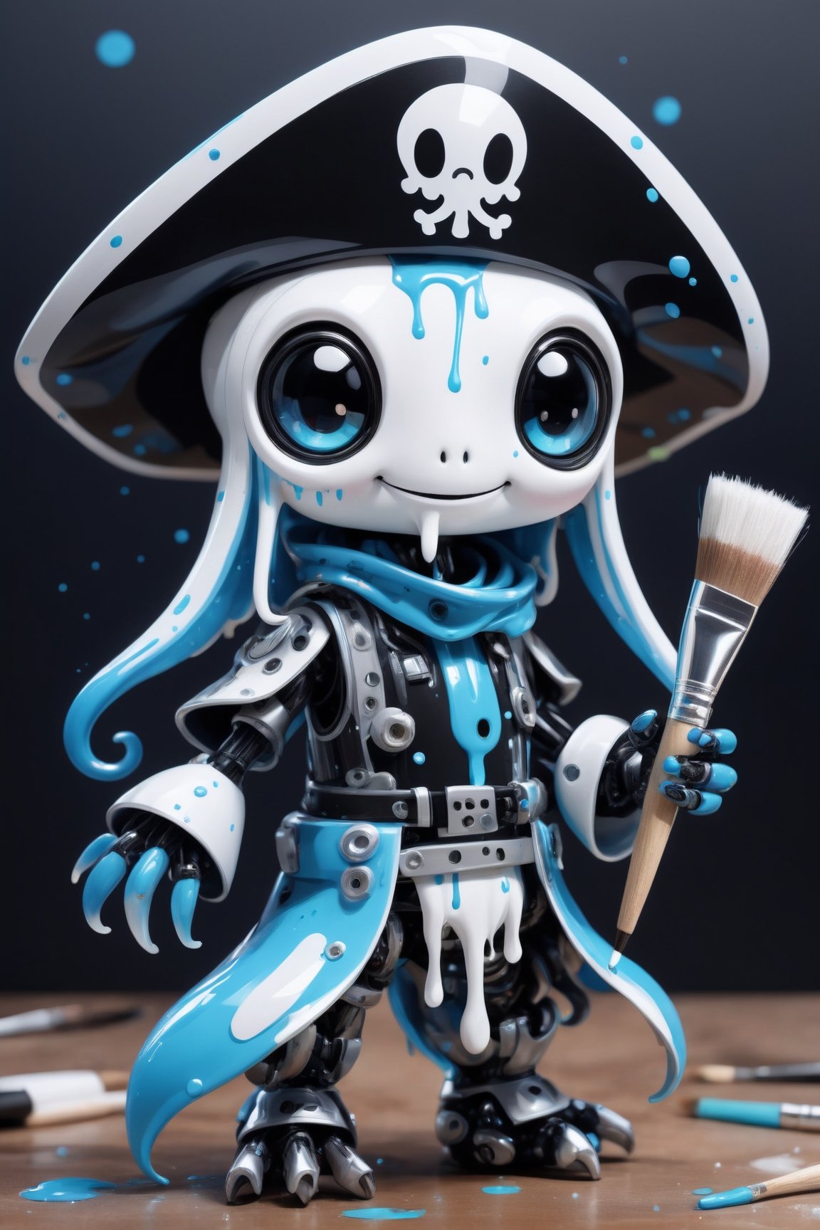 cute robo character of (squid),  a mascot for tensor.art,  cubby by レオナルドくま on Tensor.Art