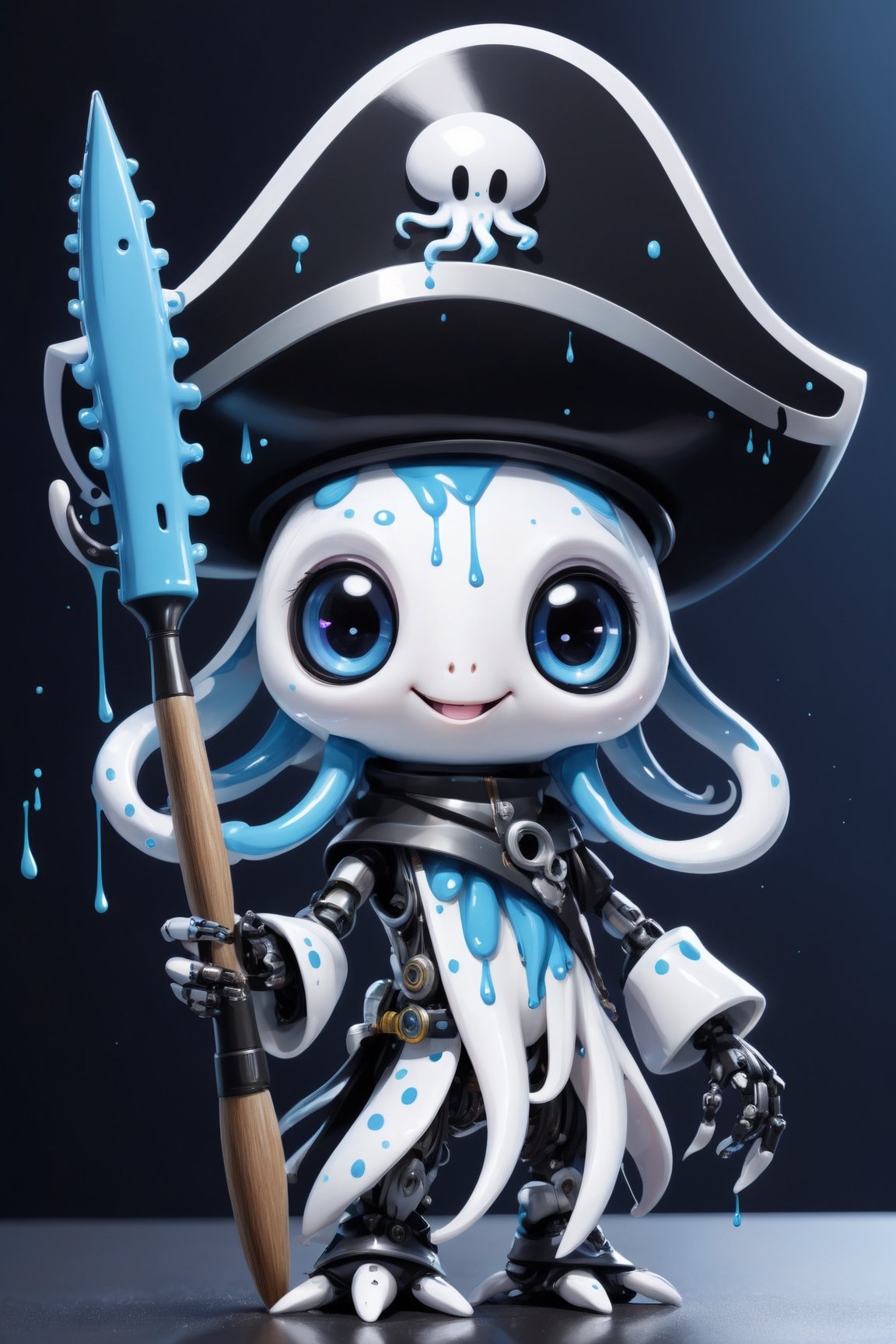 cute robo character of (squid),  a mascot for tensor.art,  cubby by レオナルドくま on Tensor.Art