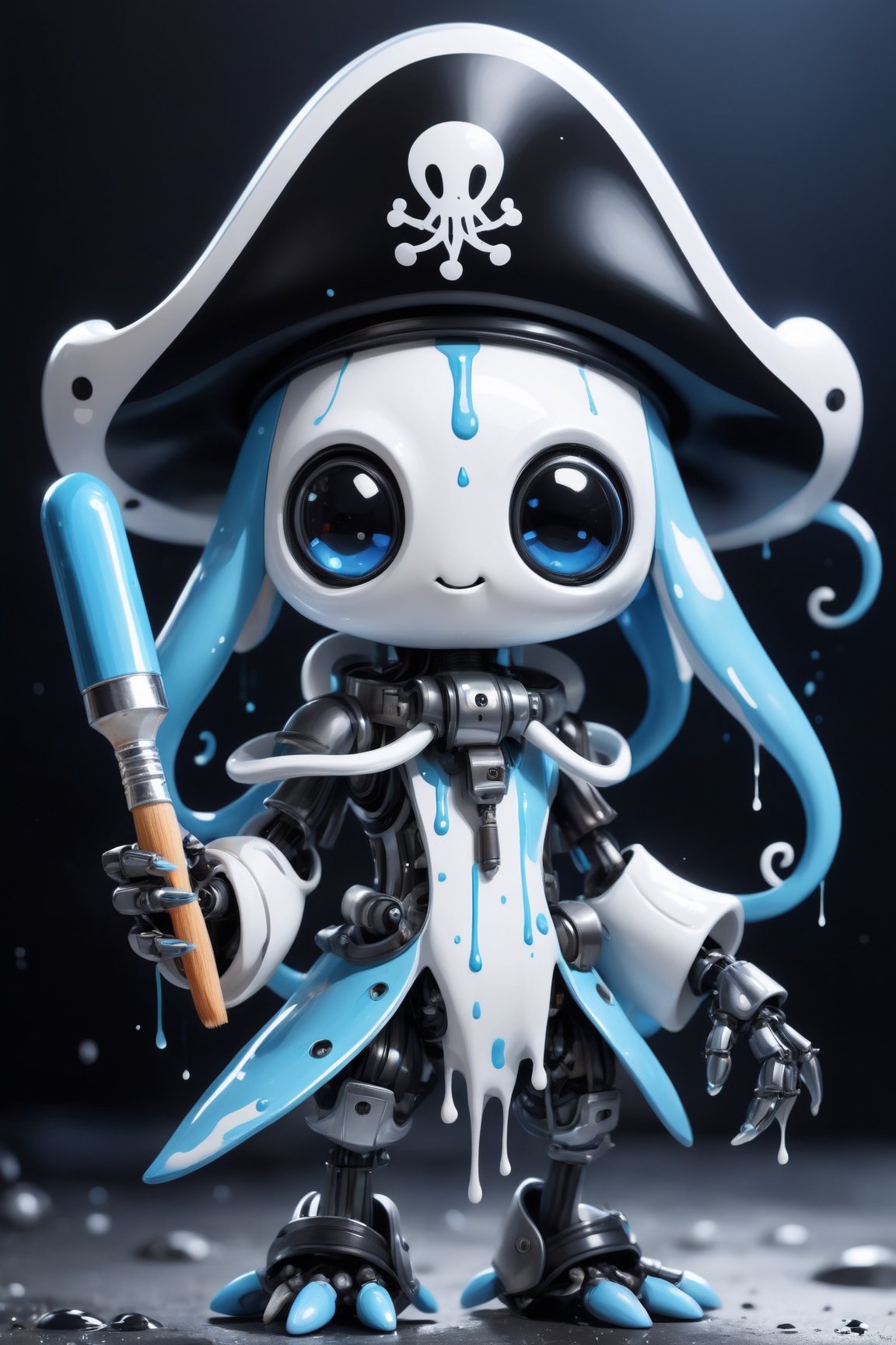 cute robot character of (squid),  a mascot for tensor.art,  cubby by レオナルドくま on Tensor.Art