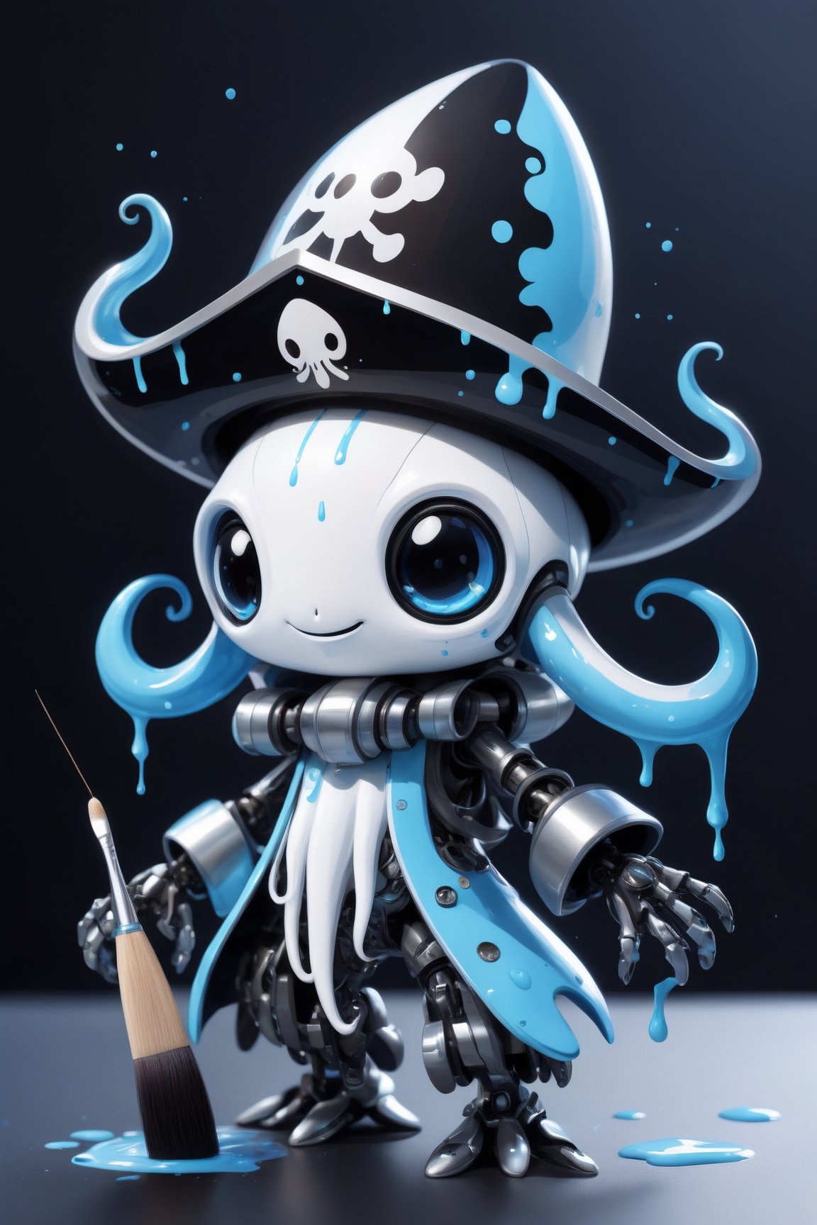 cute robo character of (squid),  a mascot for tensor.art,  cubby by レオナルドくま on Tensor.Art