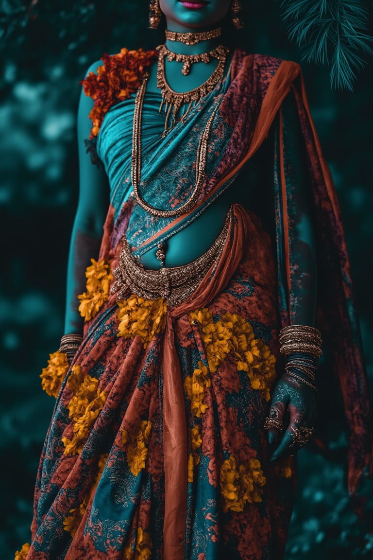 a mallu woman in saree, navel. 

  fantasy beauty, biochemiluminescence, art nouveau, bright colors,  optical illusion 3D art), detailed textures, high quality, high resolution, high precision, realism , color correction, proper lighting settings, harmonious composition, Behance works,Details,Details,Texture,Details 