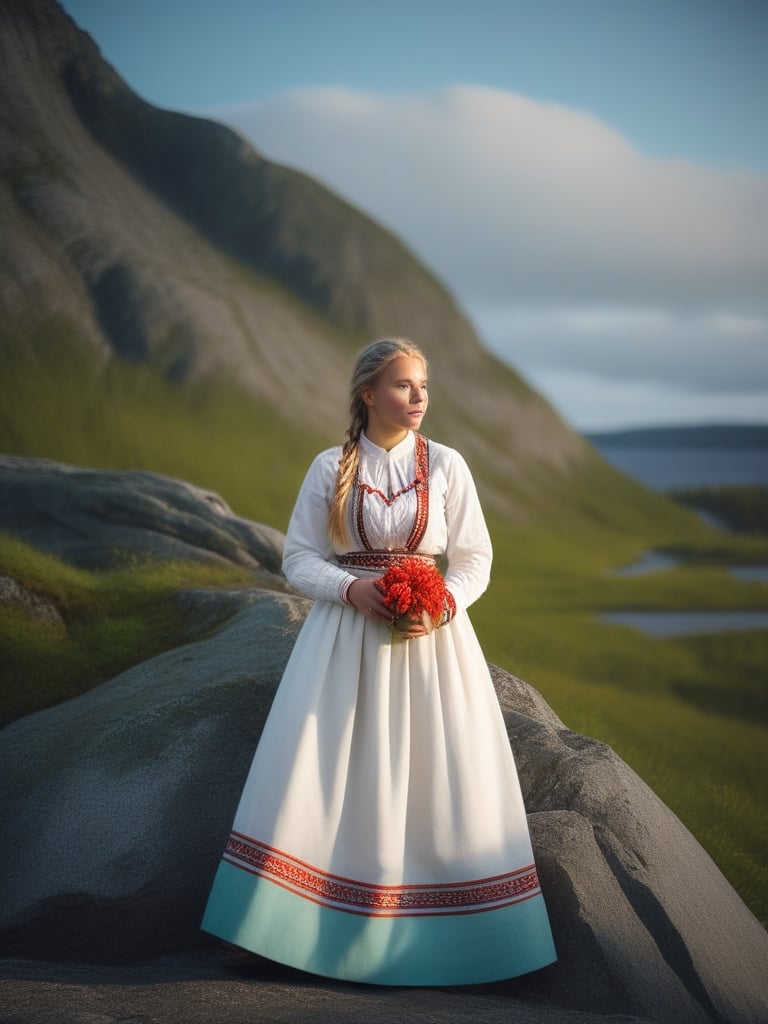 Cinematic lighting photography,  beautiful lightness,  Norwegian teen girl by Forklift trucker on Tensor.Art