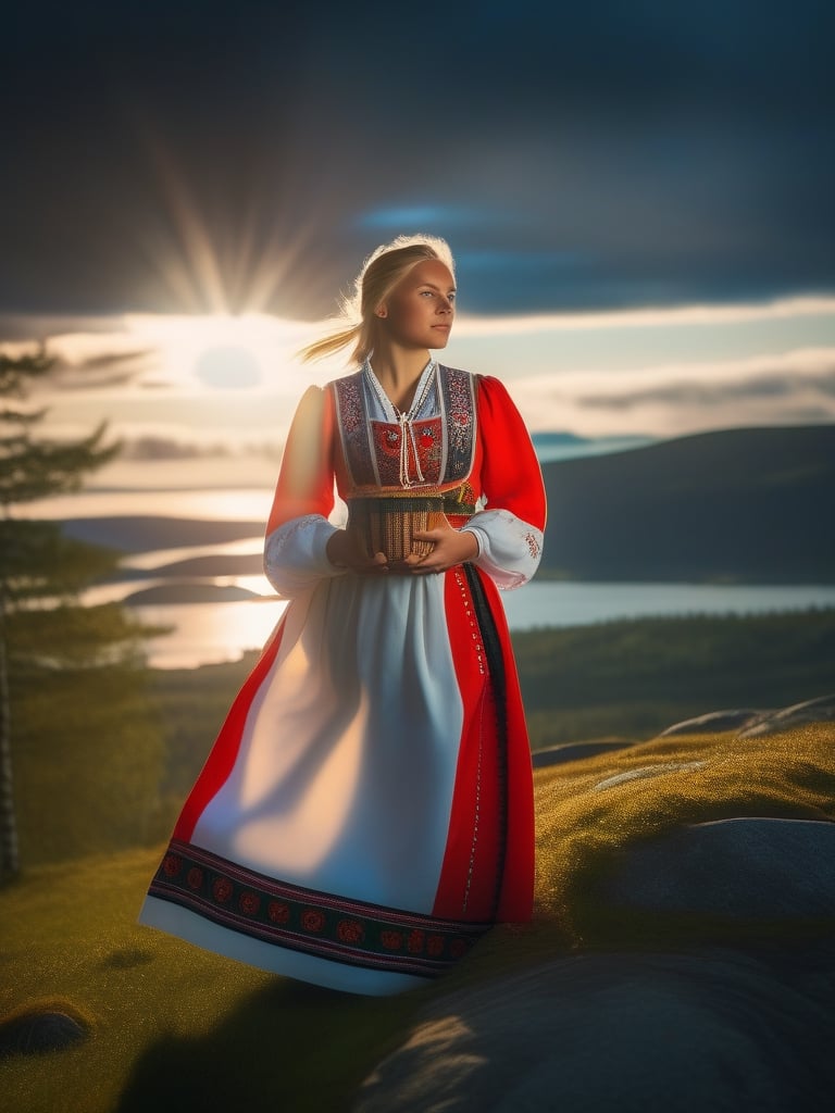 Cinematic lighting photography,  beautiful lightness,  Norwegian teen girl by Forklift trucker on Tensor.Art