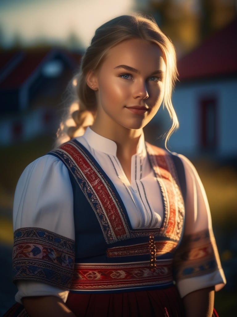 Cinematic lighting photography,  beautiful lightness,  Norwegian teen girl by Forklift trucker on Tensor.Art