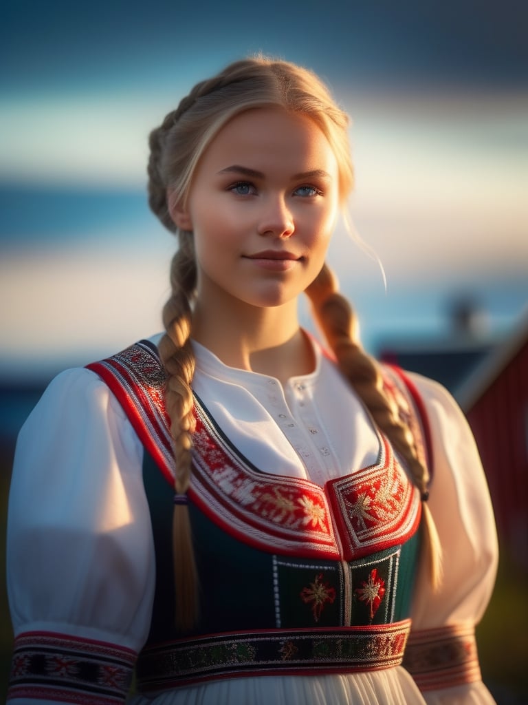 Cinematic lighting photography,  beautiful lightness,  Norwegian teen girl by Forklift trucker on Tensor.Art