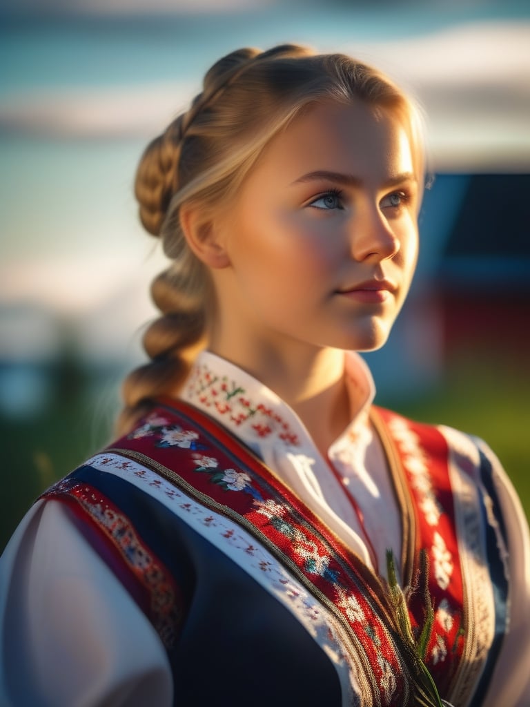 Cinematic lighting photography,  beautiful lightness,  Norwegian teen girl by Forklift trucker on Tensor.Art