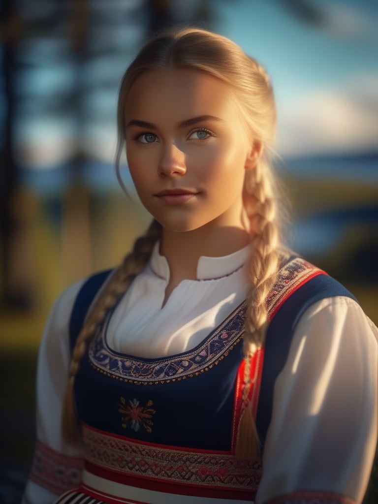 Cinematic lighting photography,  beautiful lightness,  Norwegian teen girl by Forklift trucker on Tensor.Art