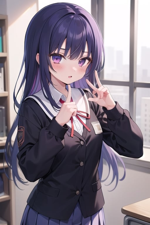 1 girl, school_uniforms,raidenshogundef, five finger,EnvyBetterHands