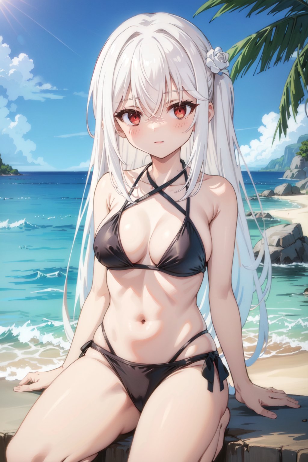 Bikini,cute,害羞的,white_hair 