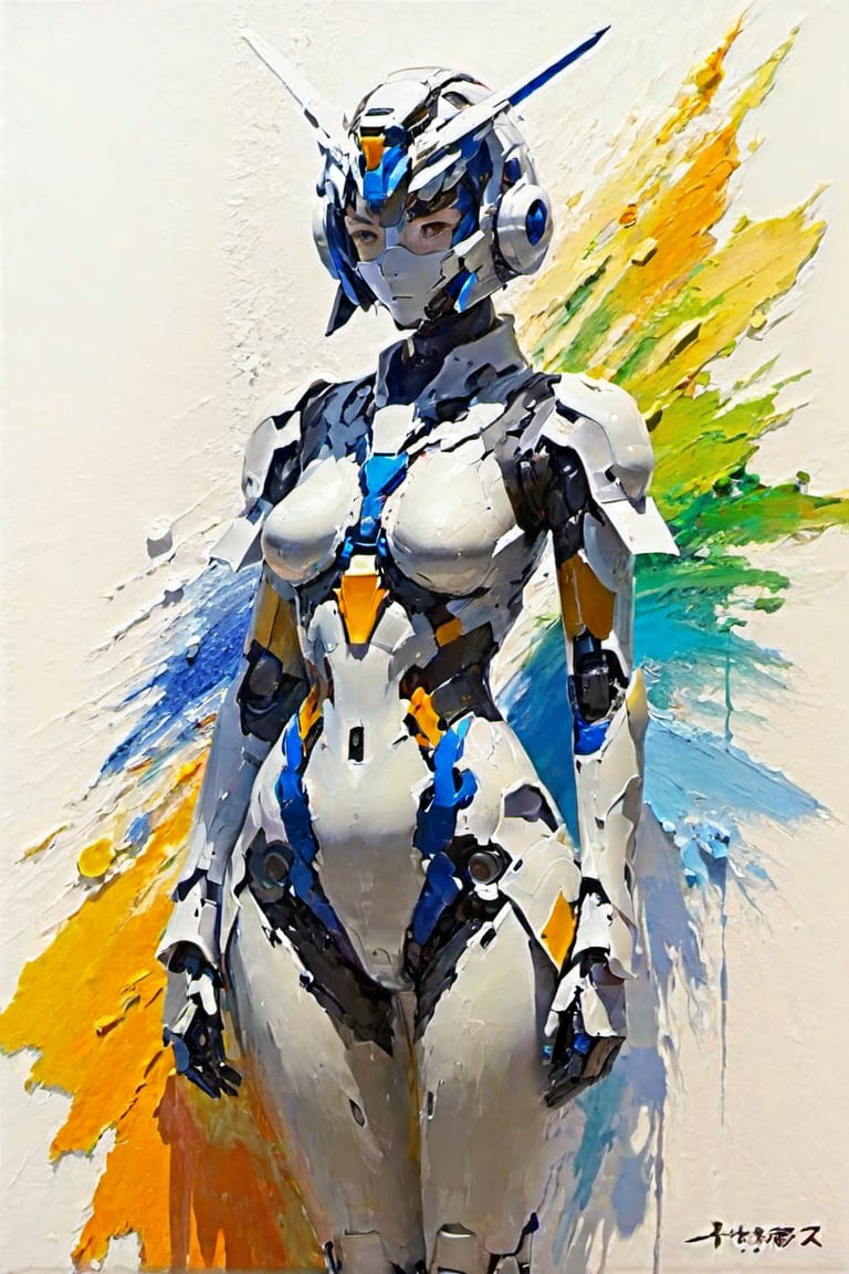 1girl,6000,(mecha:1.2),(naked_towel:0.3),abstract paintings,