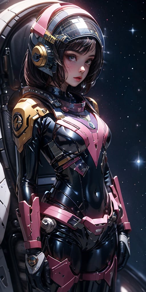a girl,  thunder yellow jacket,  tight suit by Kasyade on Tensor.Art