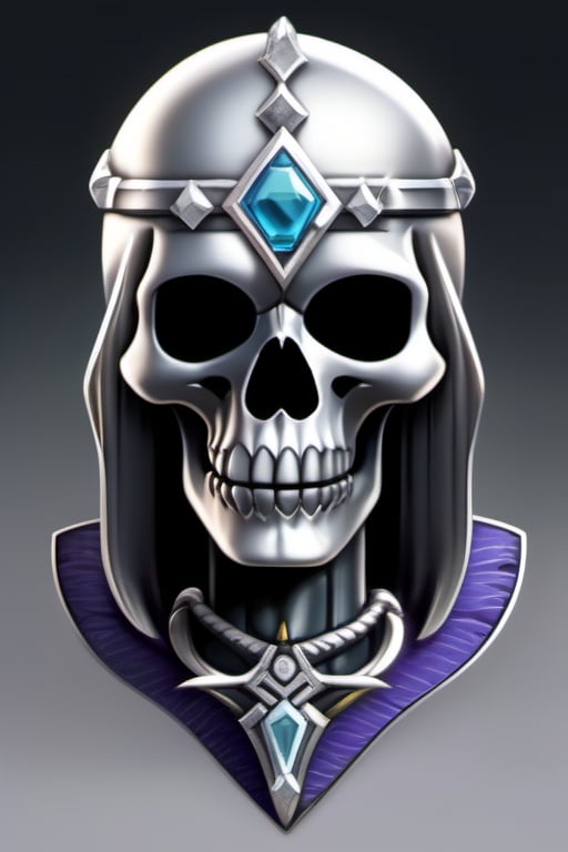 silver and stone skull logo to create a well detailed style necromancer by grodek89 on Tensor.Art