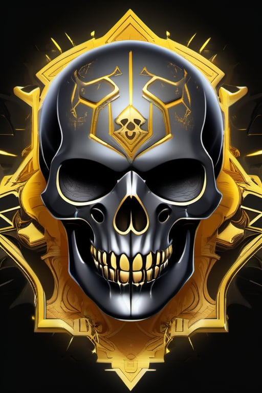 black and gold skull logo to create a well detailed style necromancer by grodek89 on Tensor.Art