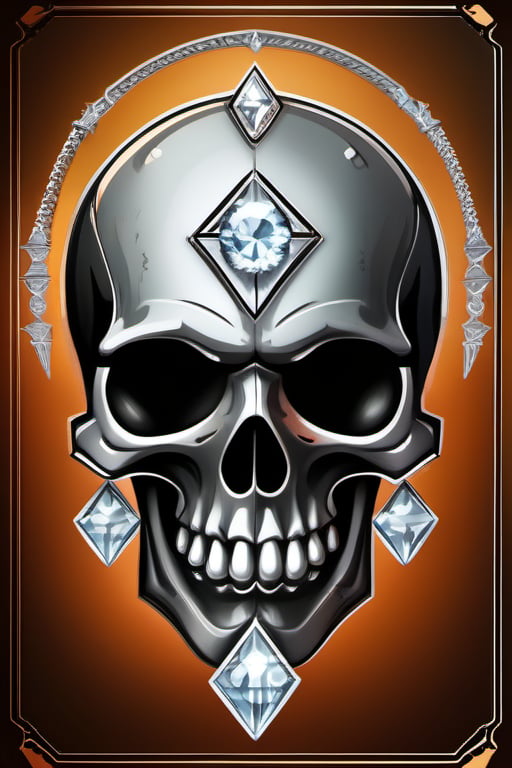 silver and Diamond skull logo to create a well detailed style necromancer by grodek89 on Tensor.Art