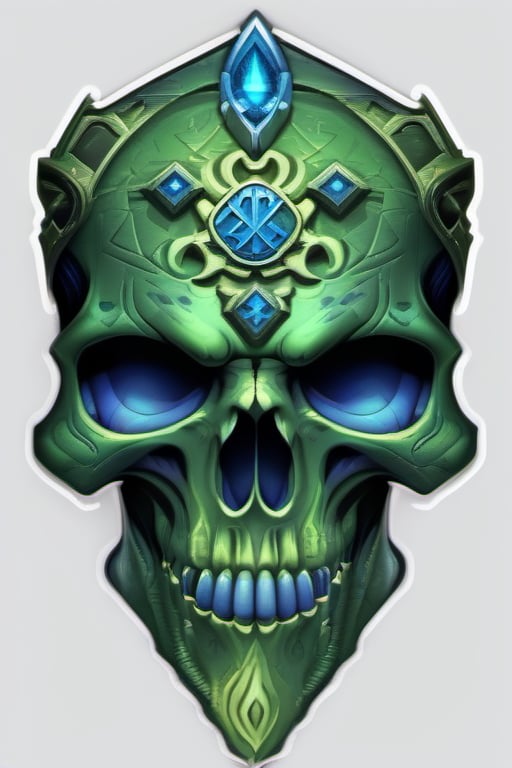 blue and green skull logo to create a well detailed style necromancer by grodek89 on Tensor.Art