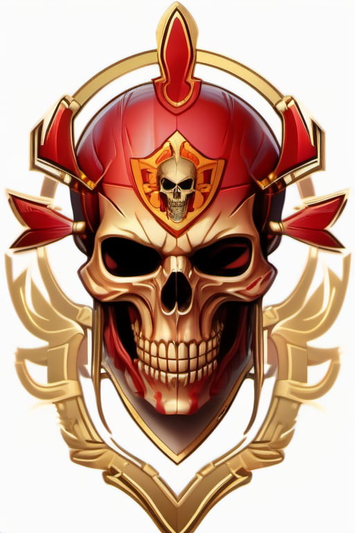 gold and red skull logo to create a well detailed style necromancer by grodek89 on Tensor.Art