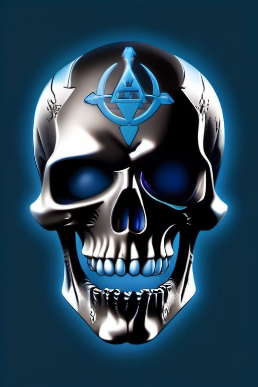 black and blue skull logo to create a well detailed style necromancer by grodek89 on Tensor.Art