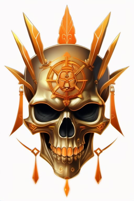 gold and orange skull logo to create a well detailed style necromancer by grodek89 on Tensor.Art
