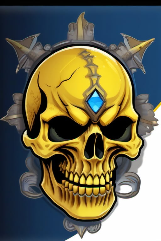 yellow and blue skull logo to create a well detailed style necromancer by grodek89 on Tensor.Art