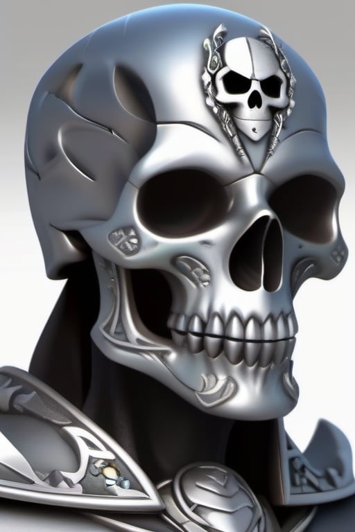silver and stone skull logo to create a well detailed style necromancer by grodek89 on Tensor.Art