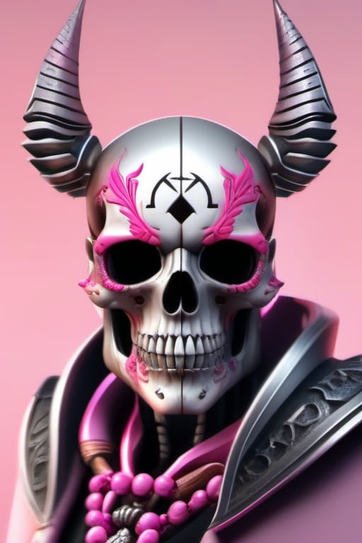 silver and pink skull logo to create a well detailed style necromancer by grodek89 on Tensor.Art