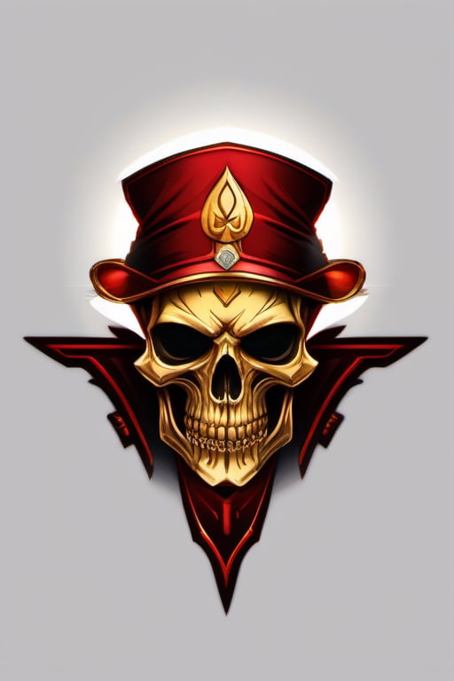 gold and red skull logo to create a well detailed style necromancer by grodek89 on Tensor.Art