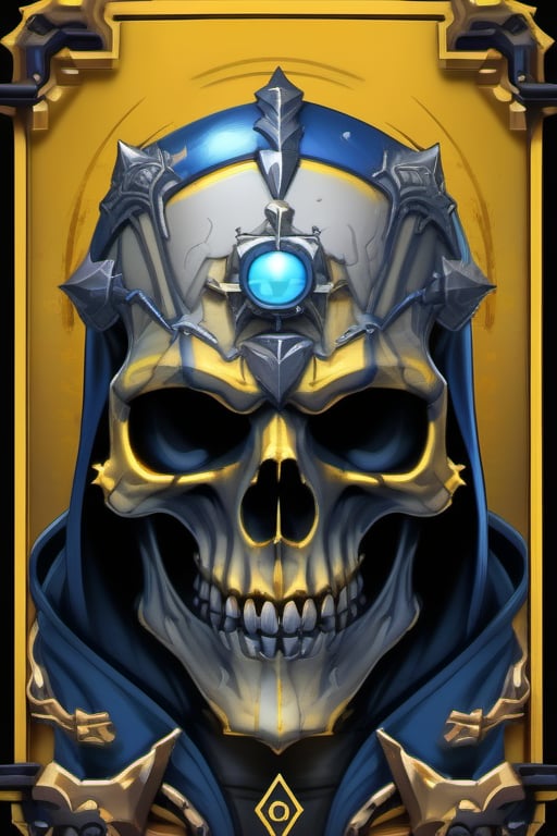 yellow and blue skull logo to create a well detailed style necromancer by grodek89 on Tensor.Art