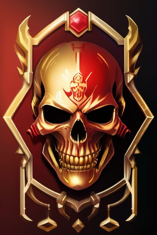 gold and red skull logo to create a well detailed style necromancer by grodek89 on Tensor.Art