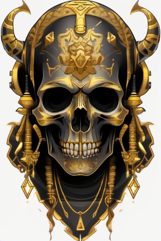 black and gold skull logo to create a well detailed style necromancer by grodek89 on Tensor.Art
