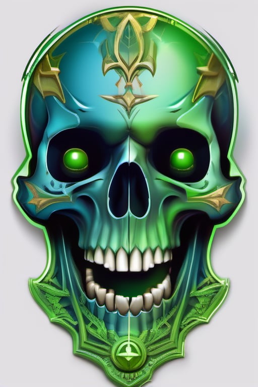 blue and green skull logo to create a well detailed style necromancer by grodek89 on Tensor.Art
