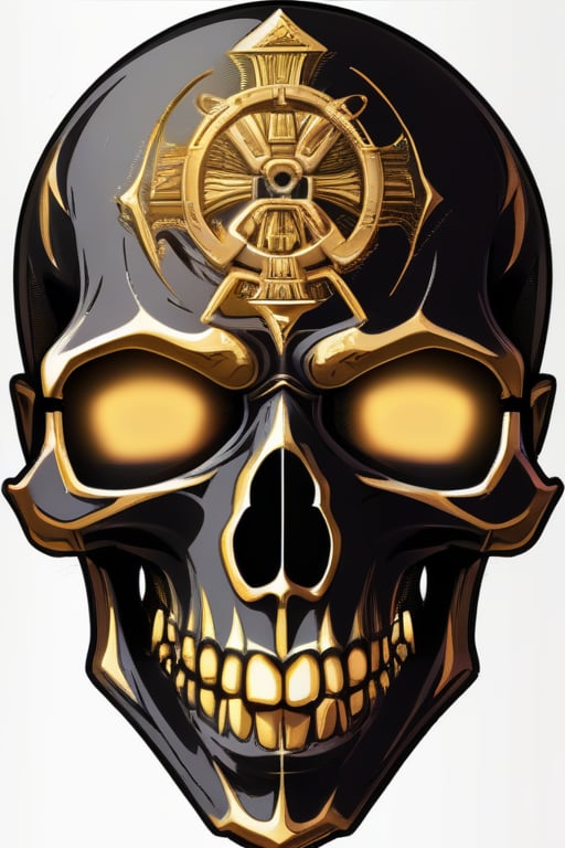 black and gold skull logo to create a well detailed style necromancer by grodek89 on Tensor.Art