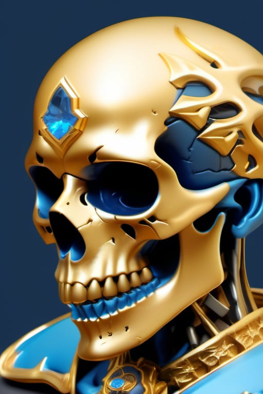 gold and blue skull logo to create a well detailed style necromancer by grodek89 on Tensor.Art