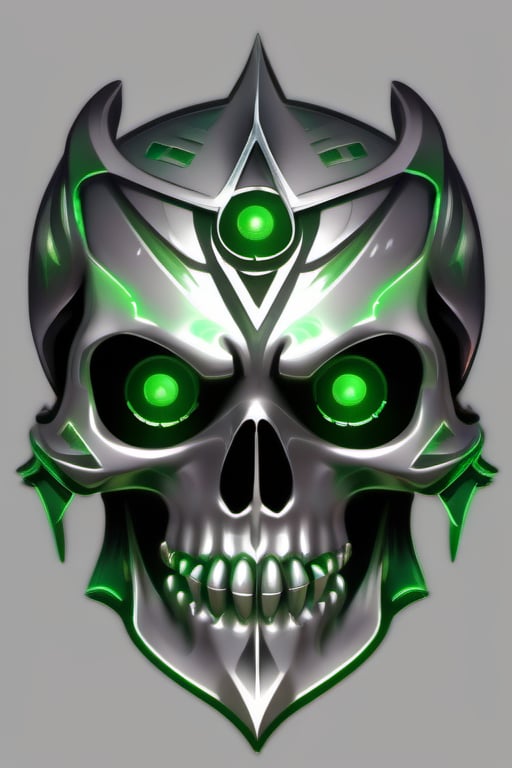 silver and green skull logo to create a well detailed style necromancer by grodek89 on Tensor.Art
