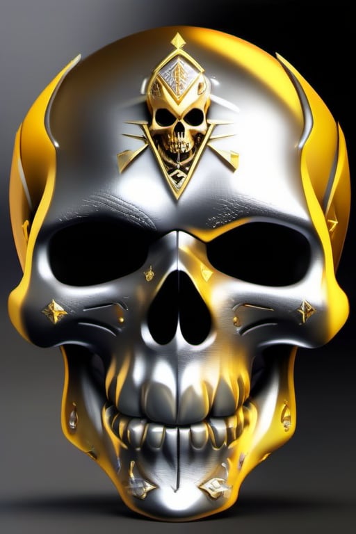 gold and silver skull logo to create a well detailed style necromancer by grodek89 on Tensor.Art