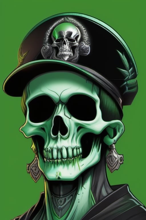 black and green skull logo to create a well detailed style necromancer by grodek89 on Tensor.Art