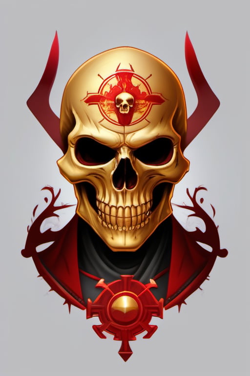 gold and red skull logo to create a well detailed style necromancer by grodek89 on Tensor.Art