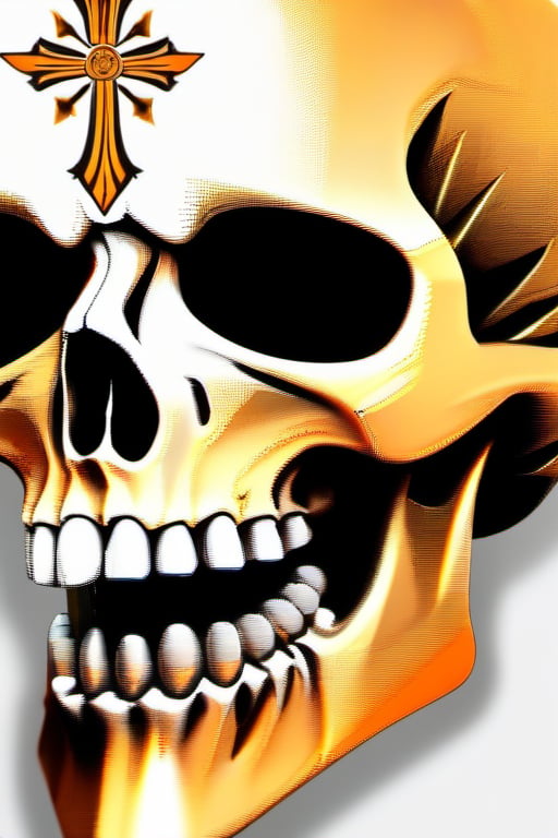 gold and orange skull logo to create a well detailed style necromancer by grodek89 on Tensor.Art