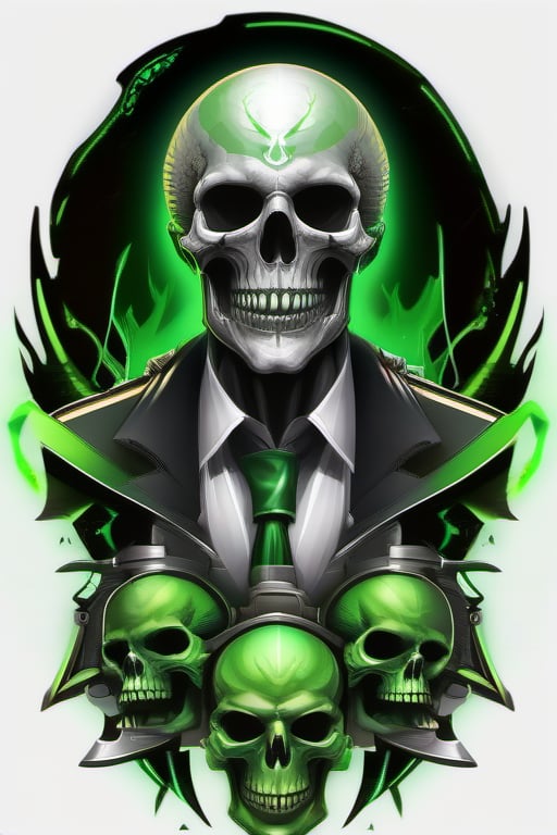 black and green skull logo to create a well detailed style necromancer by grodek89 on Tensor.Art